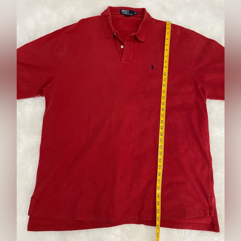 Polo by Ralph Lauren Mens XXL Red Golf Shirt Classic Preppy Fall 90s Minimalism - Picture 6 of 10